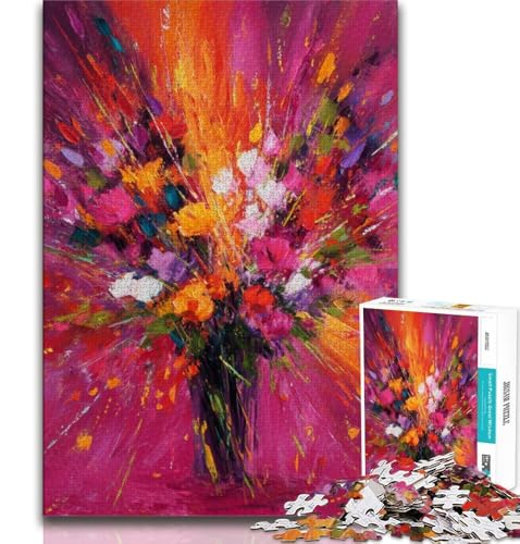 Puzzle 1000 Teile für Erwachsene, Geschenke, Blumen in Einer Vase, Gemälde, Familienaktivität, Spaß zu Hause, Geburtstagsgeschenk, Reisegeschenke, 38x26cm von GKJPOXZJ