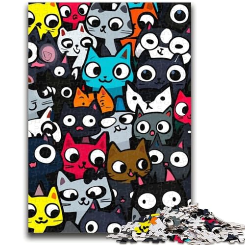 Puzzle 1000 Teile für Erwachsene, Geschenke, Katzenkunst, 1000 Teile für Teenager, Wichtelgeschenke für Kinder ab 14 Jahren (26x38cm) von GKJPOXZJ