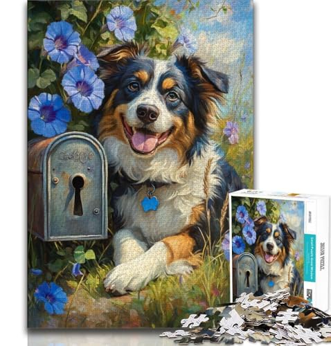 Puzzle 1000 Teile für Erwachsene, Geschenke für Australian Shepherd, Stressabbau, schwierige Herausforderung, jedes Teil ist einzigartig – anspruchsvolles Familienspiel, 75x50cm Puzzle 1000 Teile für Erwachsene, Geschenke für Australian Shepherd, Stressabbau, schwierige Herausforderung, jedes Teil ist einzigartig – anspruchsvolles Familienspiel, 75x50cm von GKJPOXZJ