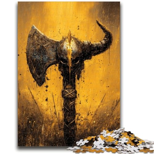Puzzle 1000 Teile für Erwachsene, Geschenke für Erwachsene, Viking Tomahawk, Puzzle für Erwachsene, dekomprimierendes intellektuelles Lernspielzeug, perfekte Dekoration (50x75cm) von GKJPOXZJ