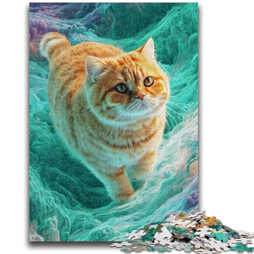 Puzzle 1000 Teile für Erwachsene, Geschenke für Erwachsene, abstrakte Katze, Puzzle für Erwachsene, dekomprimierendes intellektuelles Lernspielzeug, perfekte Dekoration (50x75cm) von GKJPOXZJ