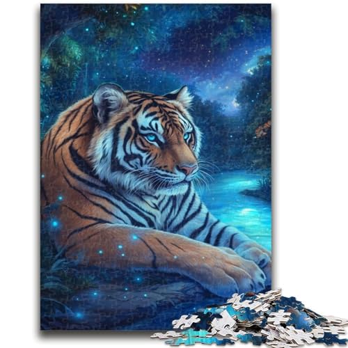 Puzzle 1000 Teile für Erwachsene, Geschenke für Fantasy-Tiger-Teenager-Puzzles, Quizspiel, Wanddekoration, einzigartige Geburtstags (26x38cm) von GKJPOXZJ