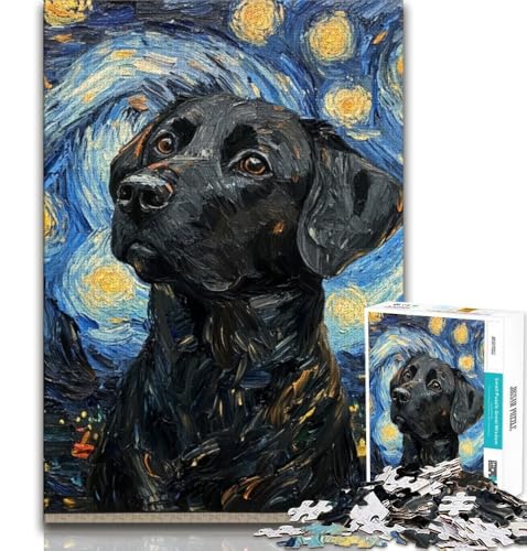 Puzzle 1000 Teile für Erwachsene, Geschenke: Labrador unter dem Nachthimmel, Stressabbau, schwierige Herausforderung, jedes Teil ist einzigartig – anspruchsvolles Familienspiel, 38x26cm von GKJPOXZJ
