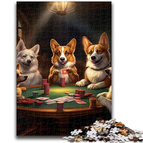 Puzzle 1000 Teile für Erwachsene, Hunde Spielen Poker, Teenager-Puzzles, Quizspiel, Wanddekoration, einzigartige Geburtstags (26x38cm) von GKJPOXZJ