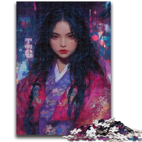 Puzzle 1000 Teile für Erwachsene, Japanische Geisha, Puzzles für Erwachsene, Lernspiele, Heimdekoration, einzigartige Heimdekoration und Geschenke (26x38cm) von GKJPOXZJ