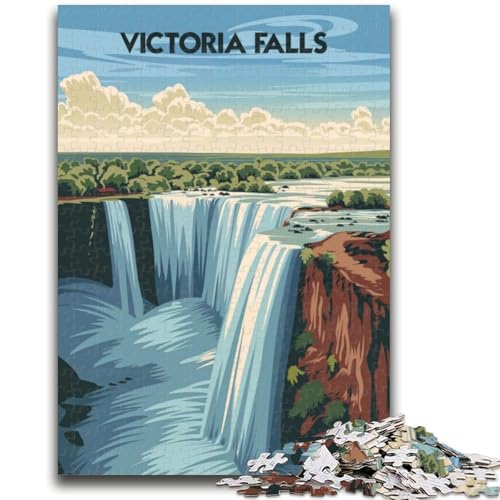 Puzzle 1000 Teile für Erwachsene, Majestätische Victoriafälle, 1000 Teile für Erwachsene, Herausforderung der Gehirnintelligenz, süchtig machendes Spielzeug für die Heimdekoration (50x75cm) von GKJPOXZJ