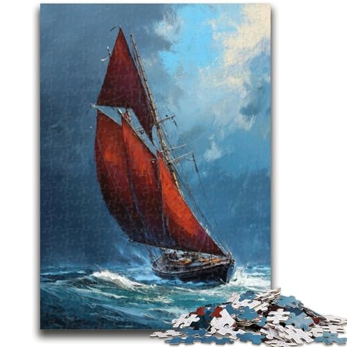 Puzzle 1000 Teile für Erwachsene, Schiff segelt auf dem Meer, 1000 Teile für Teenager, für Lernspiele, Herausforderungsspielzeug, als Geschenk für die ganze Familie, (38x26cm) von GKJPOXZJ