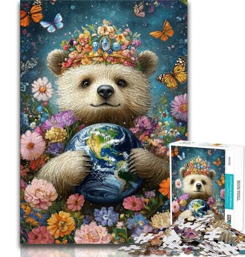 Puzzle 1000 Teile für Erwachsene, Teddybär hält die Erde, pädagogisches Familienspiel, Wanddekoration, einzigartige Geburtstags, 75x50cm Puzzle 1000 Teile für Erwachsene, Teddybär hält die Erde, pädagogisches Familienspiel, Wanddekoration, einzigartige Geburtstags, 75x50cm von GKJPOXZJ