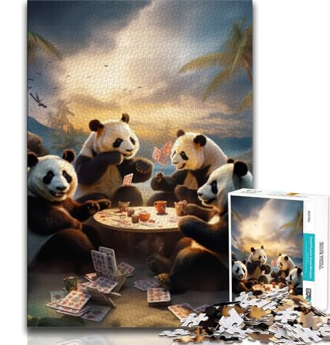 Puzzle 1000 Teile für Erwachsene, Tiere Spielen Poker, anspruchsvolles Spiel und Familienspiel, Lernspiel für Geburtstag, Weihnachten, 38x26cm von GKJPOXZJ