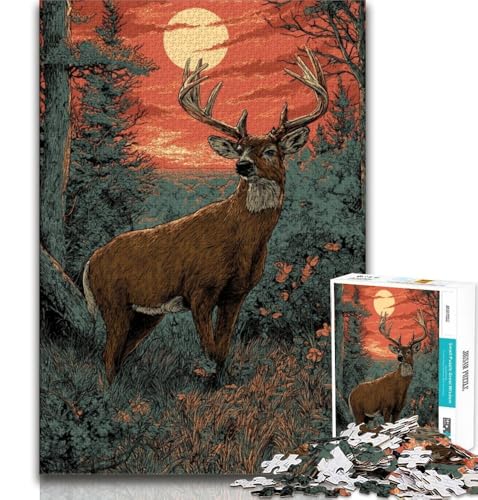 Puzzle 1000 Teile für Erwachsene, Tierhirsch, pädagogisches Familienspiel, Wanddekoration, einzigartige Geburtstags, 38x26cm Puzzle 1000 Teile für Erwachsene, Tierhirsch, pädagogisches Familienspiel, Wanddekoration, einzigartige Geburtstags, 38x26cm von GKJPOXZJ