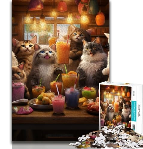 Puzzle 1000 Teile für Erwachsene, Tierparty, anspruchsvolles Spiel und Lernspiel für die ganze Familie zum Geburtstag, Weihnachten, 38x26cm von GKJPOXZJ