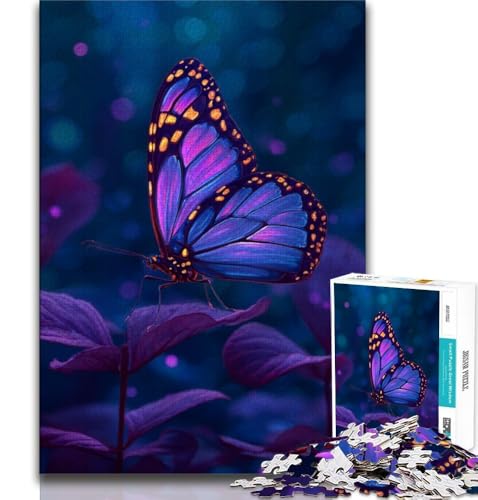 Puzzle 1000 Teile für Erwachsene, blau-violetter Schmetterling, anspruchsvolles Spiel und Lernspiel für die ganze Familie zum Geburtstag, Weihnachten, 38x26cm Puzzle 1000 Teile für Erwachsene, blau-violetter Schmetterling, anspruchsvolles Spiel und Lernspiel für die ganze Familie zum Geburtstag, Weihnachten, 38x26cm von GKJPOXZJ