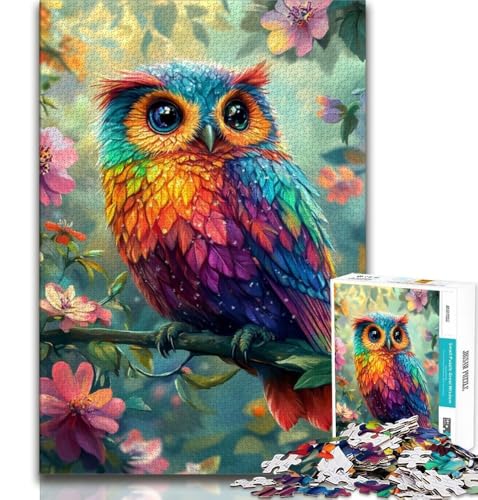 Puzzle 1000 Teile für Erwachsene, süße kleine Eule, dekomprimierendes intellektuelles Lernspielzeug, ganze Familie, 38x26cm von GKJPOXZJ