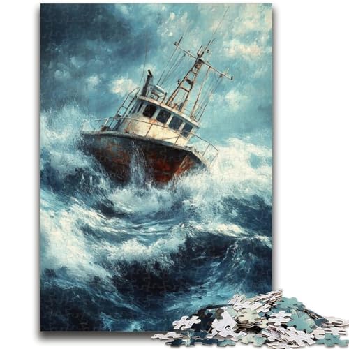 Puzzle 1000 Teile für Erwachsene Fischerboot 1000 Teile Puzzle, Lernspielzeug Familienspiele Geschenke für Freunde und Familie (38x26cm) von GKJPOXZJ