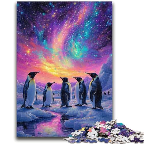 Puzzle 1000 Teile für Erwachsene Pinguine unter der Aurora, 1000-teiliges Puzzle, Lernspiele, Heimdekoration, Geburtstagsgeschenk, Geschenke, Wandkunst (50x75cm) von GKJPOXZJ