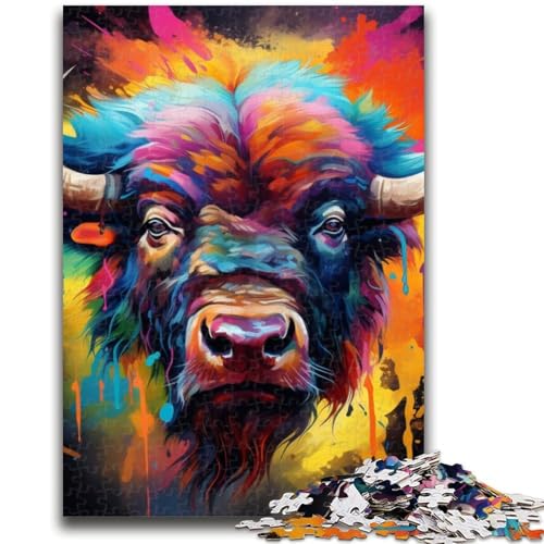 Puzzle 1000 Teile für Erwachsene und Jugendliche, Buffalo 1000-teiliges Puzzle, Lernspiel für Geburtstag, Weihnachten, für Kinder ab 14 Jahren (26x38cm) von GKJPOXZJ