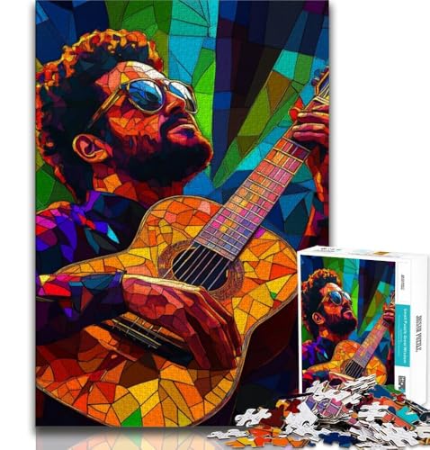 Puzzle 1000 Teile für Erwachsene und Jugendliche, Gitarre Spielen, Lernspielzeug, Familienspiele, geeignet als Schreibtischdekoration, 38x26cm von GKJPOXZJ