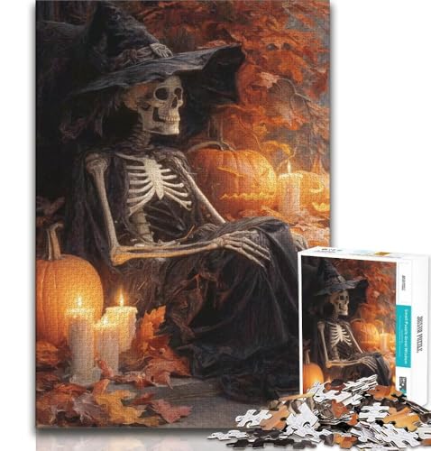 Puzzle 1000 Teile für Erwachsene und Jugendliche, Halloween und Skelette, anspruchsvolles Spiel und Lernspiel für die ganze Familie zum Geburtstag, Weihnachten, 38x26cm von GKJPOXZJ