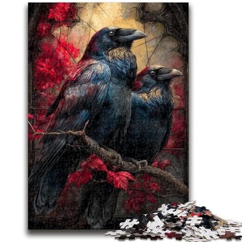 Puzzle 1000 Teile für Erwachsene und Jugendliche, Krähen-Puzzles, Geburtstagsgeschenk, Geschenke, Wandkunst für Kinder ab 14 Jahren, (38x26cm) von GKJPOXZJ