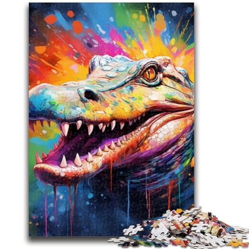 Puzzle 1000 Teile für Erwachsene und Jugendliche, Krokodil-Puzzle, 1000-teiliges Lernspiel für Geburtstage und Weihnachten, ab 14 Jahren (26x38cm) von GKJPOXZJ
