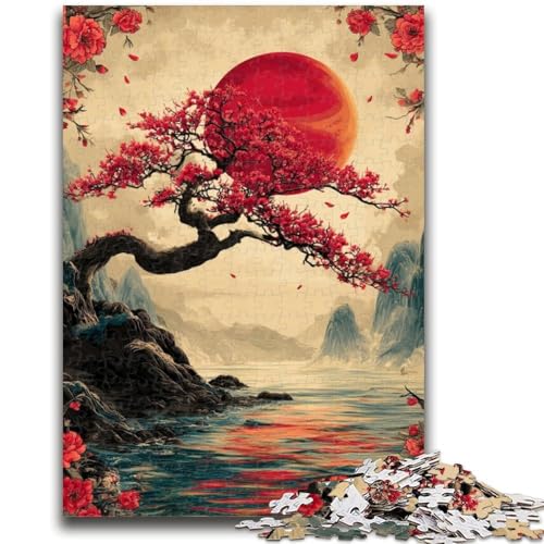 Puzzle 1000 Teile für Erwachsene und Jugendliche, Landschaft im japanischen Stil, 1000 Teile für Erwachsene, Stressabbau, schwierige Herausforderung, Wichtelgeschenke (50x75cm) von GKJPOXZJ