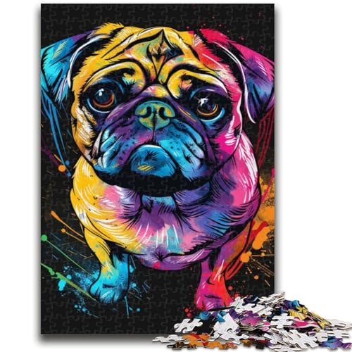 Puzzle 1000 Teile für Erwachsene und Jugendliche, Mops-Puzzles für Jugendliche, geeignet als Schreibtischdekoration für Kinder ab 14 Jahren (50x75cm) von GKJPOXZJ