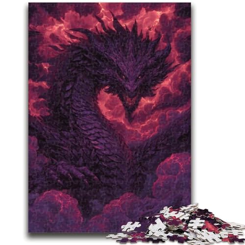 Puzzle 1000 Teile für Erwachsene und Jugendliche, Nebeldrache, 1000-teiliges Puzzle, Lernspiel für Geburtstag, Weihnachten, für Kinder ab 14 Jahren (26x38cm) von GKJPOXZJ