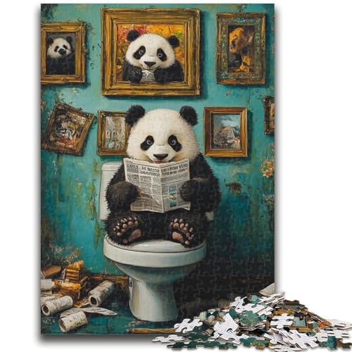 Puzzle 1000 Teile für Erwachsene und Jugendliche, Panda Go Toilet, 1000-teiliges Puzzle, Lernspiel für Geburtstag, Weihnachten, für Kinder ab 14 Jahren (26x38cm) von GKJPOXZJ