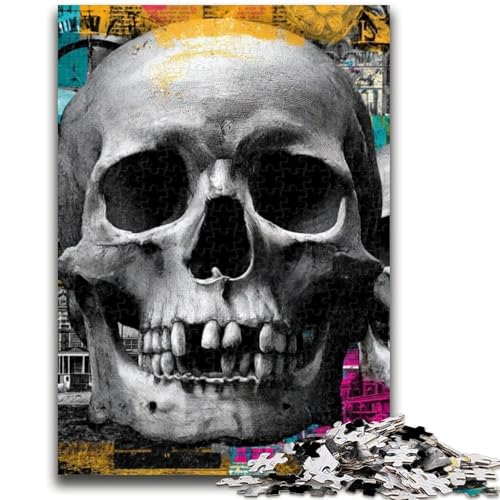 Puzzle 1000 Teile für Erwachsene und Jugendliche, Psychedelischer Totenkopf, 1000 Teile für Erwachsene, Lernspiele, Heimdekoration, Geburtstagsgeschenk, Geschenke, Wandkunst, (38x26cm) von GKJPOXZJ
