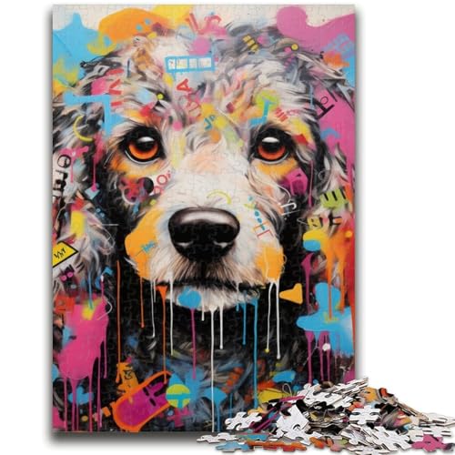 Puzzle 1000 Teile für Erwachsene und Jugendliche, Pudel-Graffiti, 1000-teiliges Puzzle, Lernspiel für Geburtstag, Weihnachten, ab 14 Jahren (26x38cm) von GKJPOXZJ