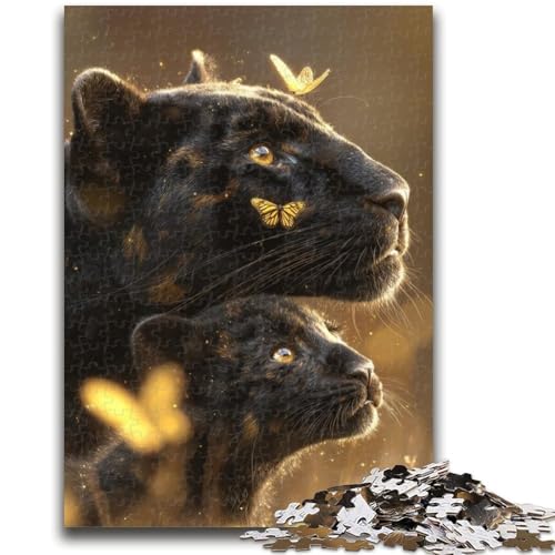 Puzzle 1000 Teile für Erwachsene und Jugendliche, Schwarzer Leopard, 1000-teiliges Puzzle, Lernspiel für Geburtstag, Weihnachten, für Kinder ab 14 Jahren (26x38cm) von GKJPOXZJ