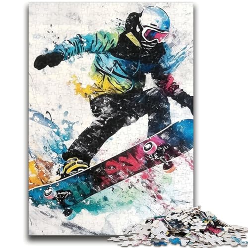 Puzzle 1000 Teile für Erwachsene und Jugendliche, Skifahrer-Malpuzzle, Geburtstagsgeschenk, Geschenke, Wandkunst, für Kinder ab 14 Jahren, (38x26cm) von GKJPOXZJ