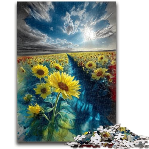 Puzzle 1000 Teile für Erwachsene und Jugendliche, Sonnenblumen-Puzzles für Jugendliche, geeignet als Schreibtischdekoration für Kinder ab 14 Jahren (50x75cm) von GKJPOXZJ