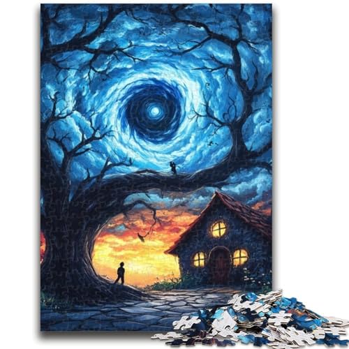 Puzzle 1000 Teile für Erwachsene und Jugendliche, Sternenhimmel, Baumhaus, Puzzle für Erwachsene, Lernspielzeug, Familienspiele, einzigartige Geburtstags- und Geschenkideen (75x50cm) von GKJPOXZJ