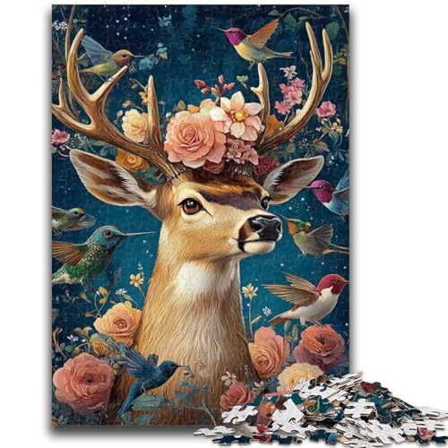Puzzle 1000 Teile für Erwachsene und Jugendliche, Tier-Puzzle mit Hirschen, 1000 Teile, ganze Familie, geeignet für Kinder ab 14 Jahren (38x26cm) von GKJPOXZJ