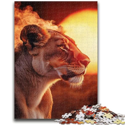 Puzzle 1000 Teile für Erwachsene und Jugendliche Afrikanische Löwin-Puzzles für Erwachsene, lebendiges und einzigartiges Design Entspannendes und herausforderndes Puzzle-Erlebnis, (38x26cm) von GKJPOXZJ