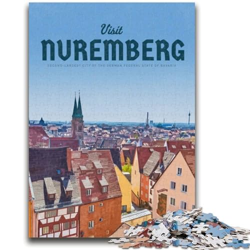 Puzzle 1000 Teile für Erwachsene und Jugendliche Besuchen Sie Nürnberg 1000-teiliges Puzzle, Lernspiel für Geburtstage und Weihnachten ab 14 Jahren (50x75cm) von GKJPOXZJ