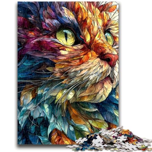Puzzle 1000 Teile für Erwachsene und Jugendliche Malen nach Katze 1000-teiliges Puzzle, ganze Familie Geeignet für Kinder ab 14 Jahren (75x50cm) von GKJPOXZJ