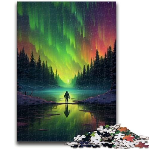 Puzzle 1000 Teile für Erwachsene und Teenager, Aurora am Himmel, Puzzles für Erwachsene, Lernspielzeug, Familienspiele, Geschenke für Freunde und Familie (26x38cm) von GKJPOXZJ