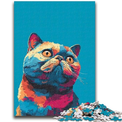 Puzzle 1000 Teile für Erwachsene und Teenager, Fantasy-Kunst-Katze, Puzzle für Erwachsene, Lernspielzeug, Familienspiele, Geschenke für Freunde und Familie (75x50cm) von GKJPOXZJ