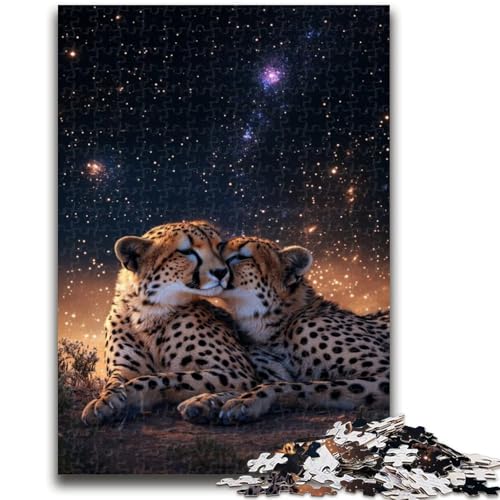 Puzzle 1000 Teile für Erwachsene und Teenager, Galaxie-Gepard, Teenager-Puzzles, Lernspielzeug, Familienspiele, einzigartige Geburtstags- und Geschenkideen (26x38cm) von GKJPOXZJ