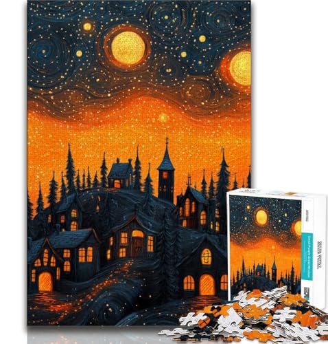 Puzzle 1000 Teile für Erwachsene und Teenager, Nachthimmelschloss, anspruchsvolles Spiel und Familienspiel, Lernspiel zum Geburtstag, Weihnachten, 38x26cm Puzzle 1000 Teile für Erwachsene und Teenager, Nachthimmelschloss, anspruchsvolles Spiel und Familienspiel, Lernspiel zum Geburtstag, Weihnachten, 38x26cm von GKJPOXZJ
