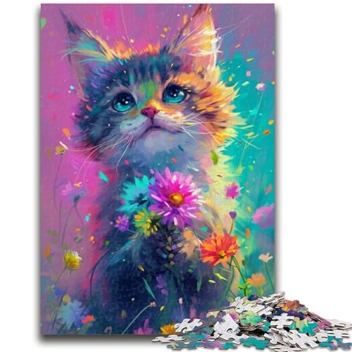 Puzzle 1000 Teile für Erwachsene und Teenager, süße Anime-Katze, 1000 Teile für Erwachsene, Spielzeug, Lernspiele, Stressabbau, einzigartige Geburtstags- und Geschenkideen (75x50cm) von GKJPOXZJ