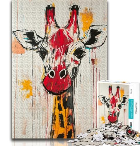 Puzzle 1000 Teile für Teenager, Basquiat Giraffe, Lernspiele, Heimdekoration, Lernspiel für Geburtstag, Weihnachten, 75x50cm von GKJPOXZJ