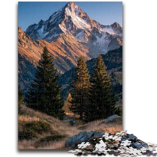 Puzzle 1000 Teile für Teenager, Berge im Herbst, 1000 Teile für Teenager, Stressabbau, schwierige Herausforderung, Heimdekorationsspielzeug (50x75cm) von GKJPOXZJ