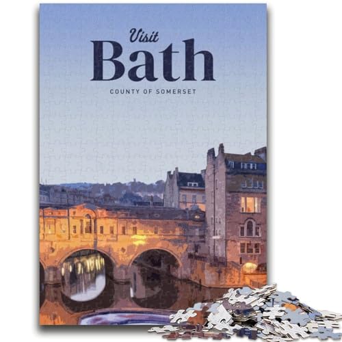 Puzzle 1000 Teile für Teenager, Besuchsbad, Puzzles für Teenager, Familienspiel, Stressabbau, schwierige Herausforderung, geeignet für Paare (26x38cm) von GKJPOXZJ