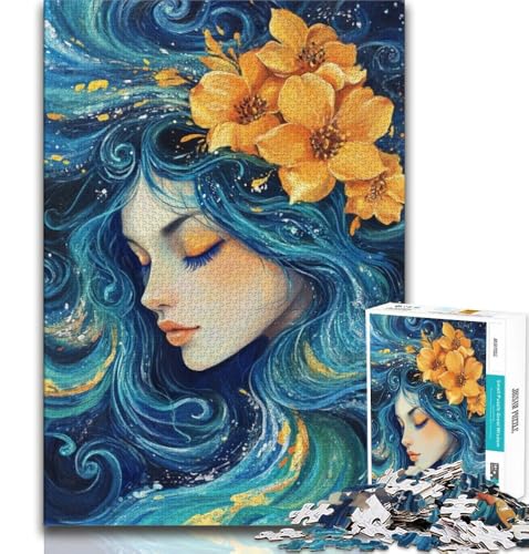 Puzzle 1000 Teile für Teenager, Blumenmädchen, anspruchsvolles Spiel und Familienspiel, Lernspiel zum Geburtstag, Weihnachten, 38x26cm von GKJPOXZJ
