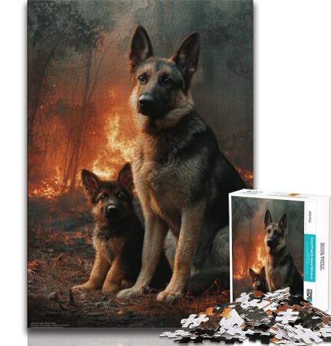 Puzzle 1000 Teile für Teenager, Deutscher Schäferhund, Lernspiele, Heimdekoration, Lernspiel für Geburtstag, Weihnachten, 75x50cm von GKJPOXZJ