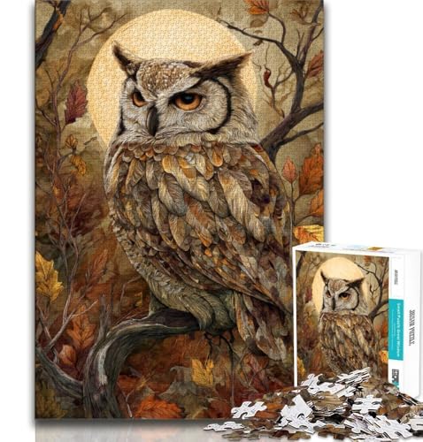 Puzzle 1000 Teile für Teenager, Eule, anspruchsvolles Spiel und Lernspiel für die ganze Familie zum Geburtstag, Weihnachten, 38x26cm von GKJPOXZJ