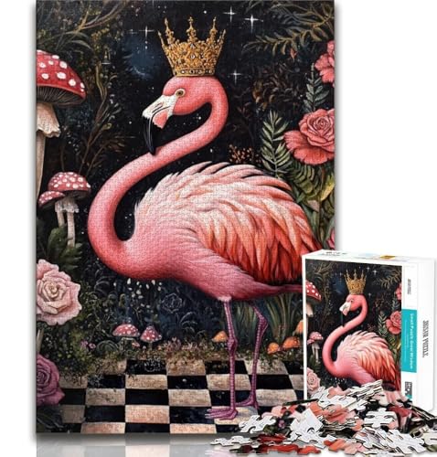 Puzzle 1000 Teile für Teenager, Flamingo-Königin, Spielzeug, Lernspiele, Stressabbau, tolle Geschenke und Spielzeuge, 38x26cm von GKJPOXZJ